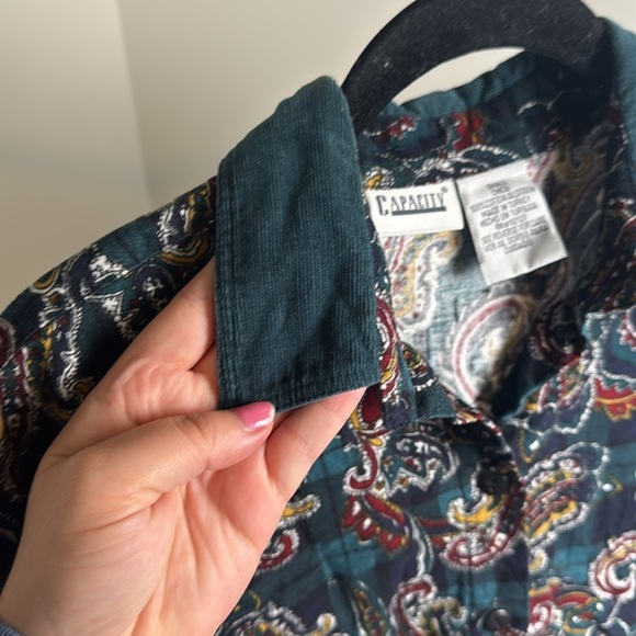 Women's Vintage Capacity Button Down Paisley Cotton Fall Shirt Size Small - Picture 4 of 5